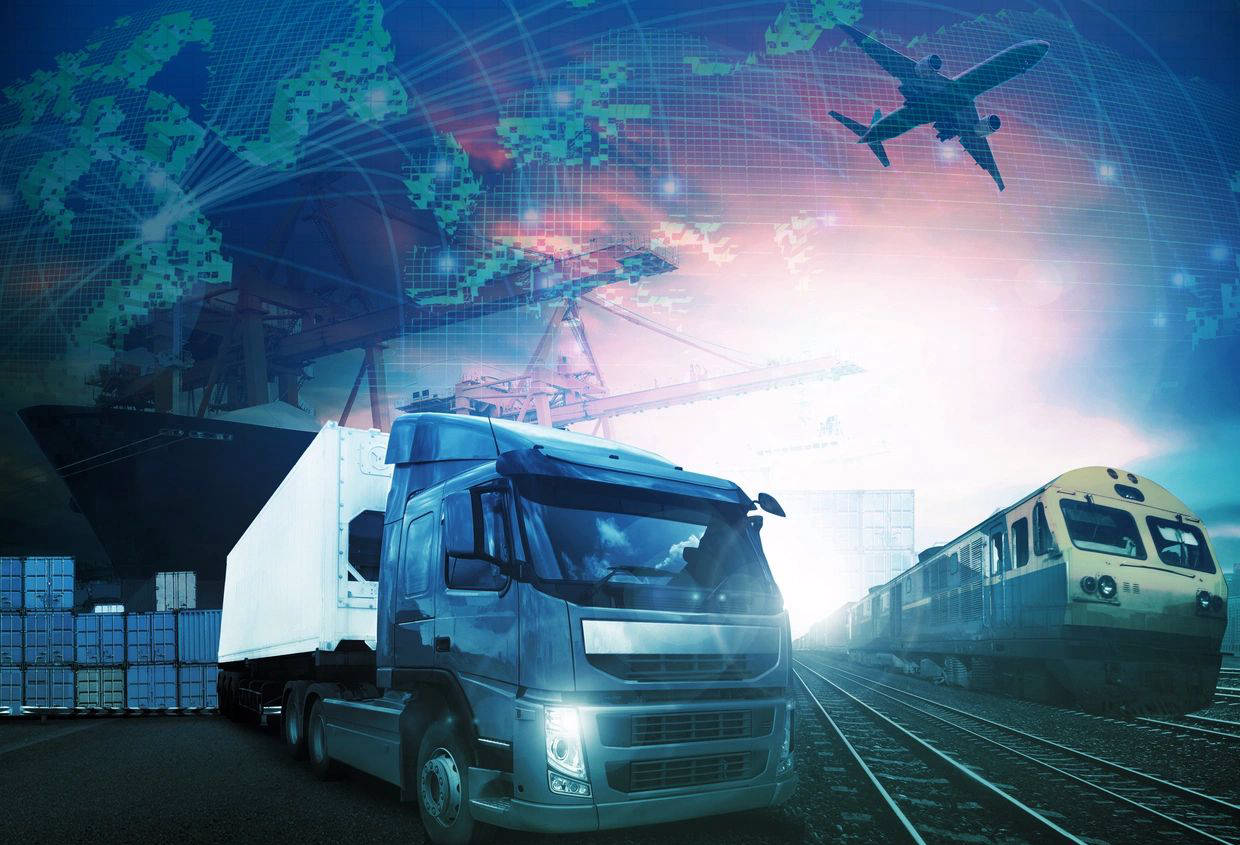 Logistics and transportation concept illustration