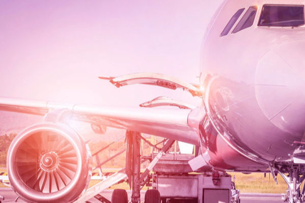 Jet engine under sunlight